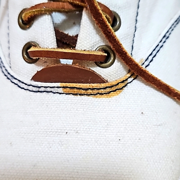 Polo Vaughn by Ralph Lauren Canvas Leather Upper White Sneakers Men's Size 11D. - Picture 9 of 9